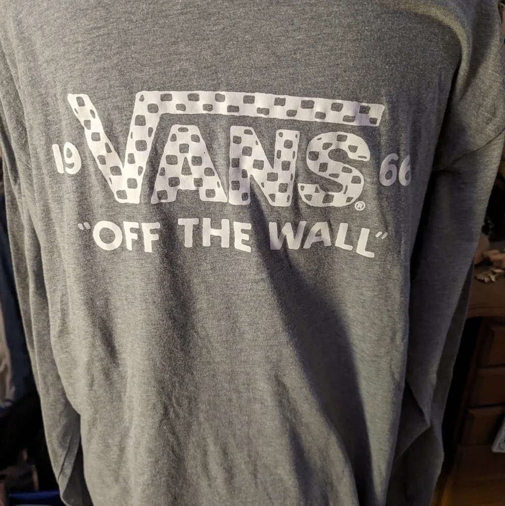 Gray Long Sleeve Vans tshirt